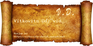 Vitkovits Dávid névjegykártya